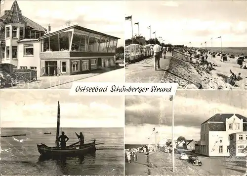 Schoenberger Strand Strandschloesschen Promenade Fischerboot Hotel Kat. Schoenberg (Holstein)