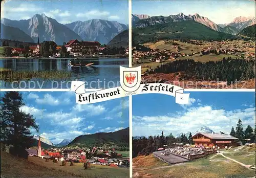 Seefeld Tirol Gesamtansicht mit Alpenpanorama See Bergrestaurant Kat. Seefeld in Tirol