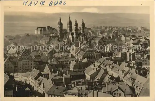 Naumburg Saale Blick von der Sankt Wenzelkirche zum Dom Kat. Naumburg