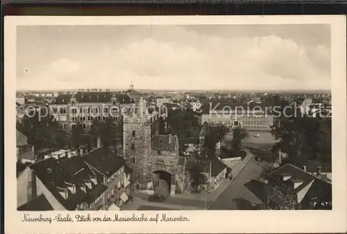 Naumburg Saale Blick von der Marienkirche zum Marientor Kat. Naumburg