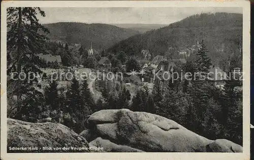 Schierke Harz Blick von der Vaupelsklippe Kat. Schierke Brocken