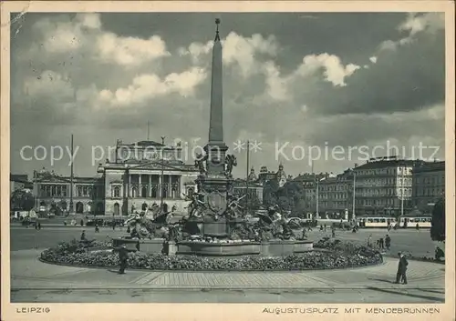 Leipzig Augustusplatz mit Mendebrunnen Kat. Leipzig
