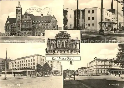 Karl Marx Stadt Hauptbahnhof Rathaus Chemnitzer Hof  Kat. Chemnitz