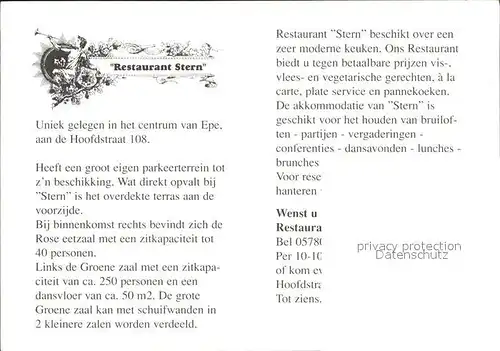 Epe Gelderland Restaurant Stern Details Kat. 