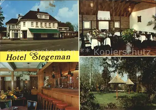 Laren Gelderland Hotel Stegemann Gastraum Bar Garten Kat. Laren