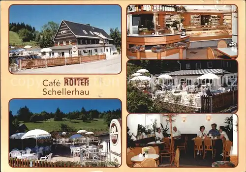 Schellerhau Cafe Rotter Kuchentheke Gartenterrasse Gaststube Kat. Altenberg