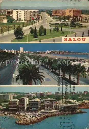 Salou Teilansicht Palmenallee Strand  Kat. Tarragona Costa Dorada