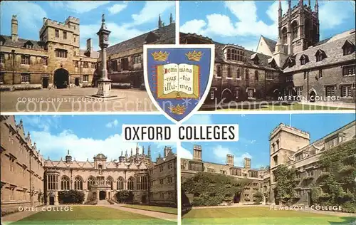 Oxford Oxfordshire Merton College Pembroke College Corpus Christi College Kat. Oxford