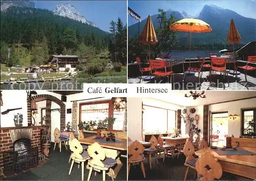 Hintersee Berchtesgaden Cafe Gelfart Terrasse Gastraeume Kat. Berchtesgaden