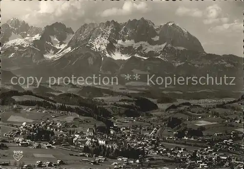 Kitzbuehel Tirol mit Wildem Kaiser Fliegeraufnahme Kat. Kitzbuehel
