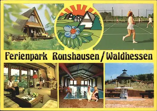 Ronshausen Ferienpark Ronshausen Machtlos Waldhessen Tennis Gastraum Hallenbad Pavillon Kat. Ronshausen