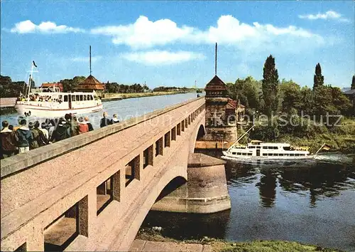 Minden Westfalen Wasserstrassenkreuz Bruecke Mittellandkanal ueber die Weser Kat. Minden