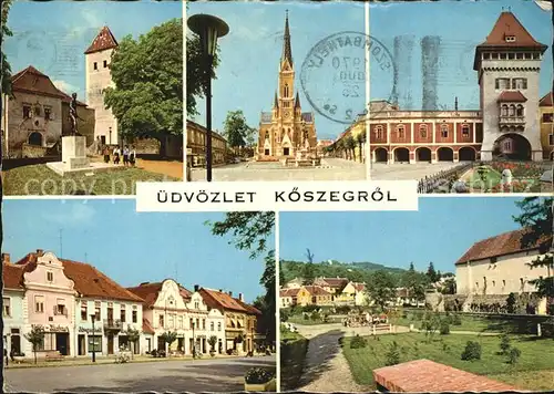 Koeszeg Schloss Kirche Dorfpartie Kat. Ungarn