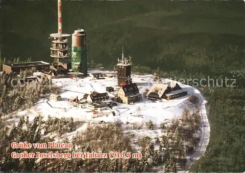 Tabarz Fliegeraufnahme Grosser Inselberg Kat. Tabarz Thueringer Wald