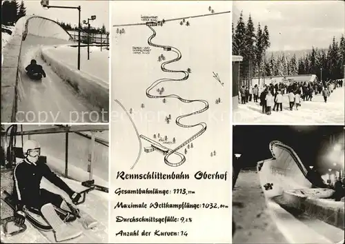 Oberhof Thueringen Rennschlittenbahn Kat. Oberhof Thueringen