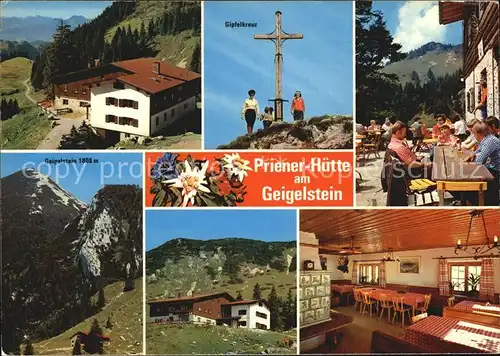 Prien Chiemsee Gipfelkreuz Geigelstein Huette Kat. Prien a.Chiemsee