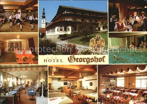 Waldzell Oberoesterreich Hotel Georgshof Hallenbad Speisesaal Kegelbahn Trachtentanz Kat. Waldzell