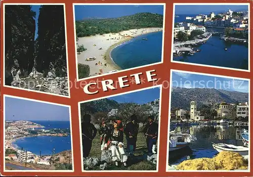 Kreta Crete Fliegeraufnahme Strand Bucht Trachtengruppe Hafen Kat. Insel Kreta