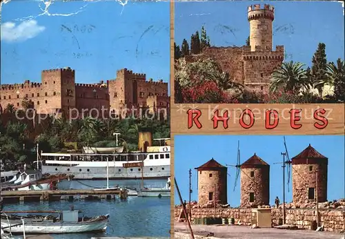 Rhodes Rhodos Greece Festung Hafen  Kat. Rhodes
