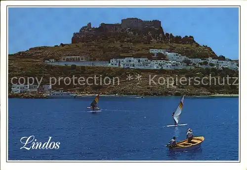 Lindos Lindo Ansicht vom Meer Kat. Rhodes