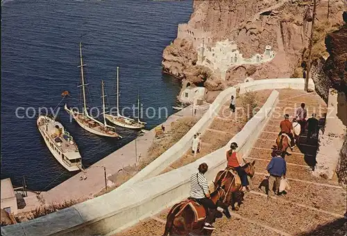 Santorin Thira Thera Zur Landungsbruecke von Phira Kat. 