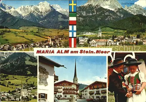 Maria Alm Steinernen Meer Saalfelden Kirche Trachtenkinder Kat. Maria Alm am Steinernen Meer