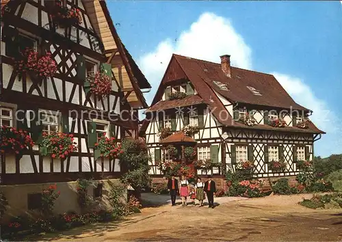 Sasbachwalden Fachwerkhaeuser Blumen und Weinort Schwarzwald Kat. Sasbachwalden