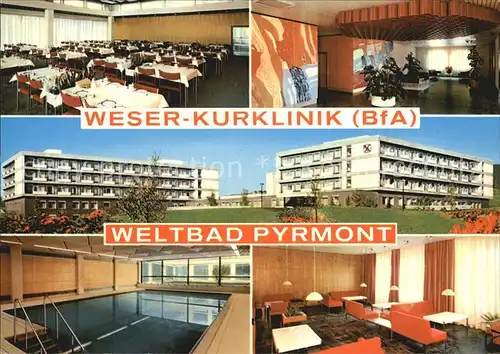 Bad Pyrmont Weser Kurklinik Restaurant Hallenbad Kat. Bad Pyrmont