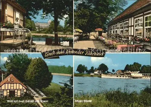 Grohnde Grohnder Faehrhaus Garten Terrasse Weserufer Kat. Emmerthal