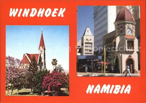 Windhoek German Lutheran Church Clock Tower Post Mall Christuskirche Uhrenturm Kat. Windhoek