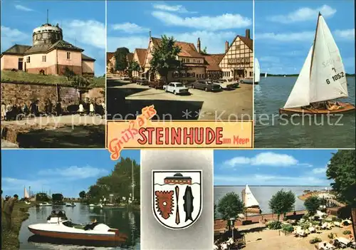 Steinhude Teilansichten Segeln Steinhuder Meer Motorboot Strand Restaurant Kat. Wunstorf