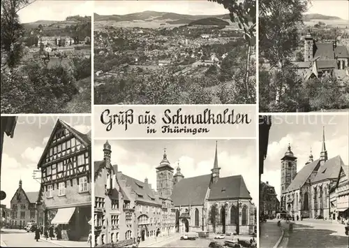 Schmalkalden Teilansichten Fachwerkhaus Altstadt Kirche Kat. Schmalkalden