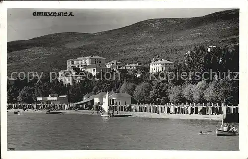 Crikvenica Kroatien Strand Segelboot  Kat. Kroatien