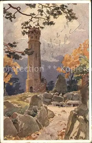 Mussbach Turm Weinbiet Kuenstlerkarte  Kat. Neustadt an der Weinstr.