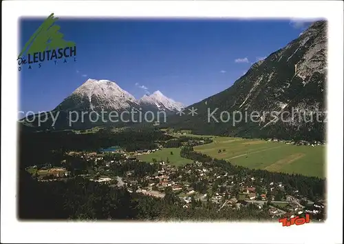 Leutasch Blick vom Aussichtspunkt auf Weidach gegen Hohe Munde und Gaistal Kat. Leutasch Tirol
