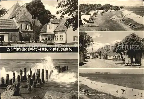 Altenkirchen Ruegen Strasse des Friedens aelteste Kirche Ruegens Zeltplatz Drewoldke Kat. Altenkirchen Ruegen