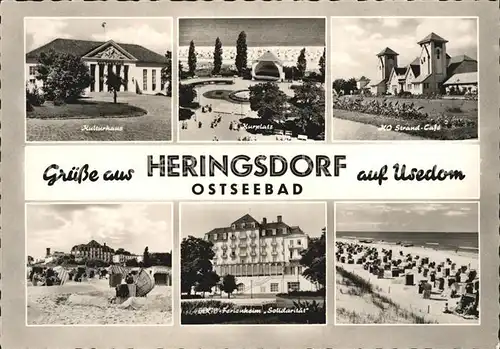 Heringsdorf Ostseebad Usedom Ho Strand Cafe Kulturhaus Kurplatz Kat. Heringsdorf