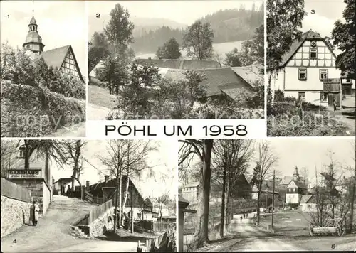 Poehl Vogtland Kirche Gansmuehle Gasthaus zum Triebtal Kat. Poehl Vogtland