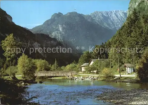 Golling Salzach Bluntautal Blick gegen Schneibstein Berchtesgadener Alpen Kat. Golling an der Salzach