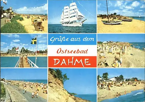 Dahme Ostseebad Strandpartien Seebruecke Segelschiff Kat. Dahme