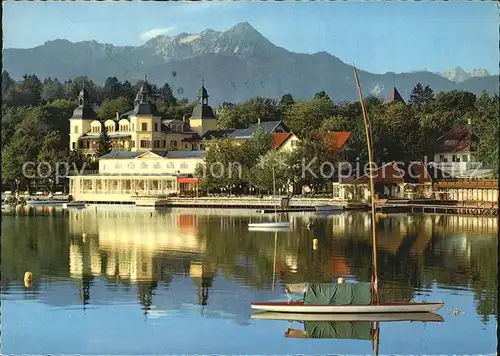 Velden Woerther See Schloss mit Mittagskogel Kat. Velden am Woerther See