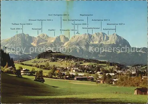 Kitzbuehel Tirol Blick gegen den Wilden Kaiser Kat. Kitzbuehel