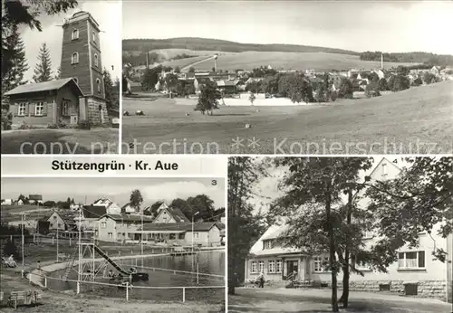 Stuetzengruen Aussichtsturm auf dem Kuhberg Naherholungszentrum Berggaststaette Kat. Stuetzengruen