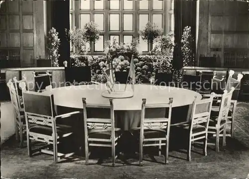 Potsdam Cecilienhof Konferenzsaal Historische Gedenkstaette des Potsdamer Abkommens Kat. Potsdam