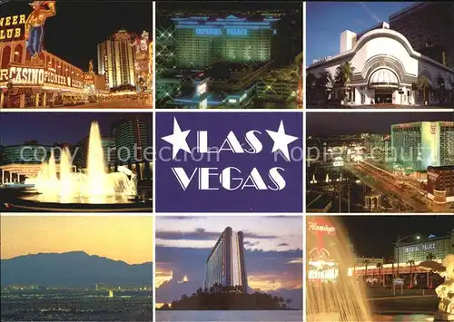 Las Vegas Nevada Teilansichten Casino Imperial Palace Springbrunnen Nachtaufnahme Kat. Las Vegas