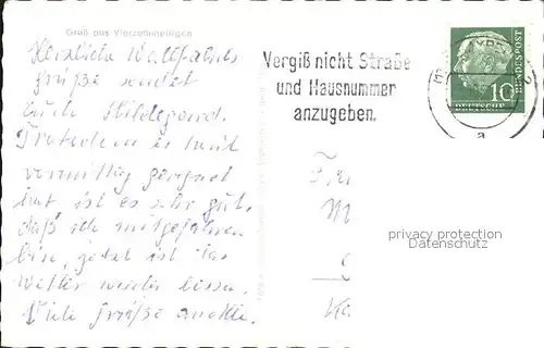 Vierzehnheiligen Wallfahrtskirche Briefschwalbe Kat. Bad Staffelstein
