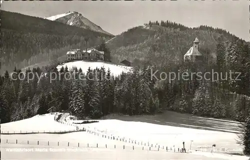 Maria Eck Wallfahrtskirche Maria Eck mit Hochfelln Kat. Siegsdorf