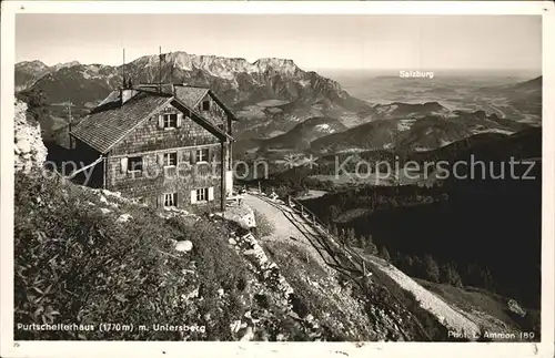 Purtscheller Haus mit Untersberg und Salzburgblick Kat. Berchtesgaden