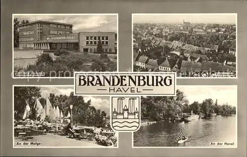 Brandenburg Havel Zentral Poliklinik Stadtblick An der Malge Havelpartie Kat. Brandenburg