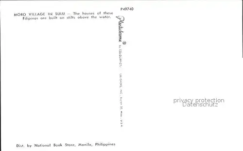 Philippinen Moro Village in Sulu The houses of these Filipinos are built on stilts above the water Kat. Philippinen